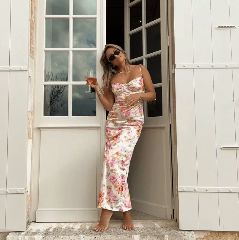 Beau | Summer Maxi Dress with Floral Print