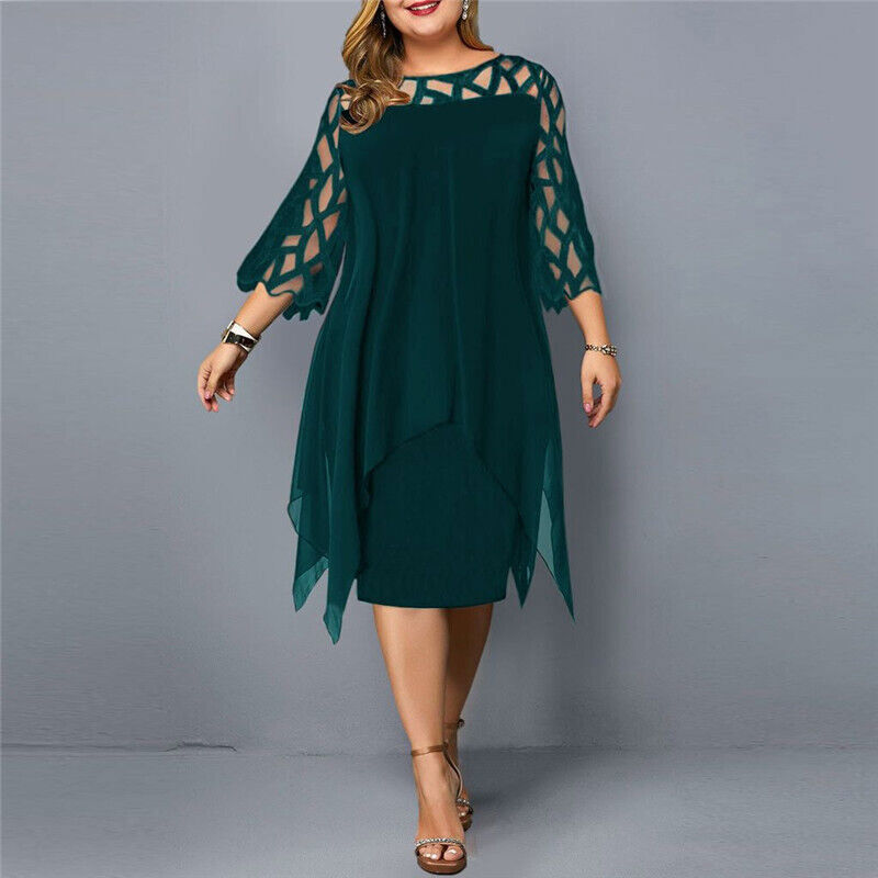 Kirsty™ - Chic Plus Size Midi Dress for Modern Women