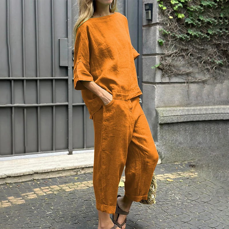 Rebecca™ – Casual Cotton-Linen Two-Piece Set