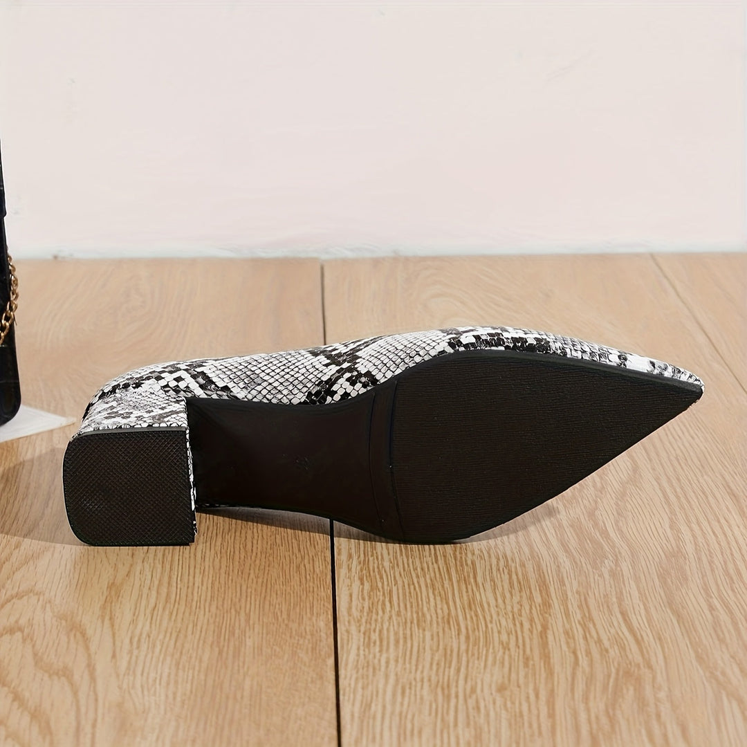 Jayne | Snake Print Pointed-Toe Heels