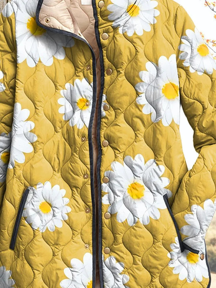 Women's Jacket with Charming Daisy Pattern
