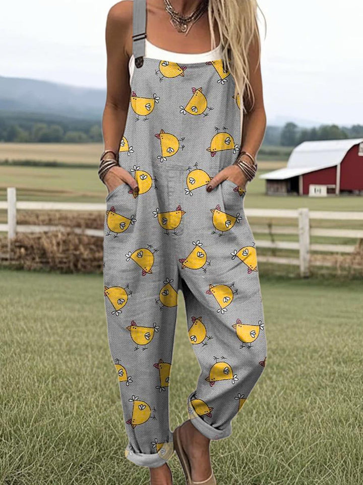 Women's Vintage Wide Leg Jumpsuit - Effortless Style & Comfort