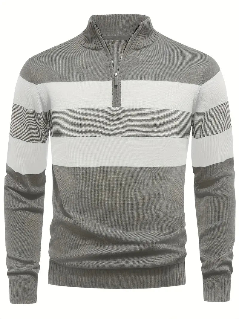 Brit & Boho™️ | The Luxe Colorblock Quarter Zip