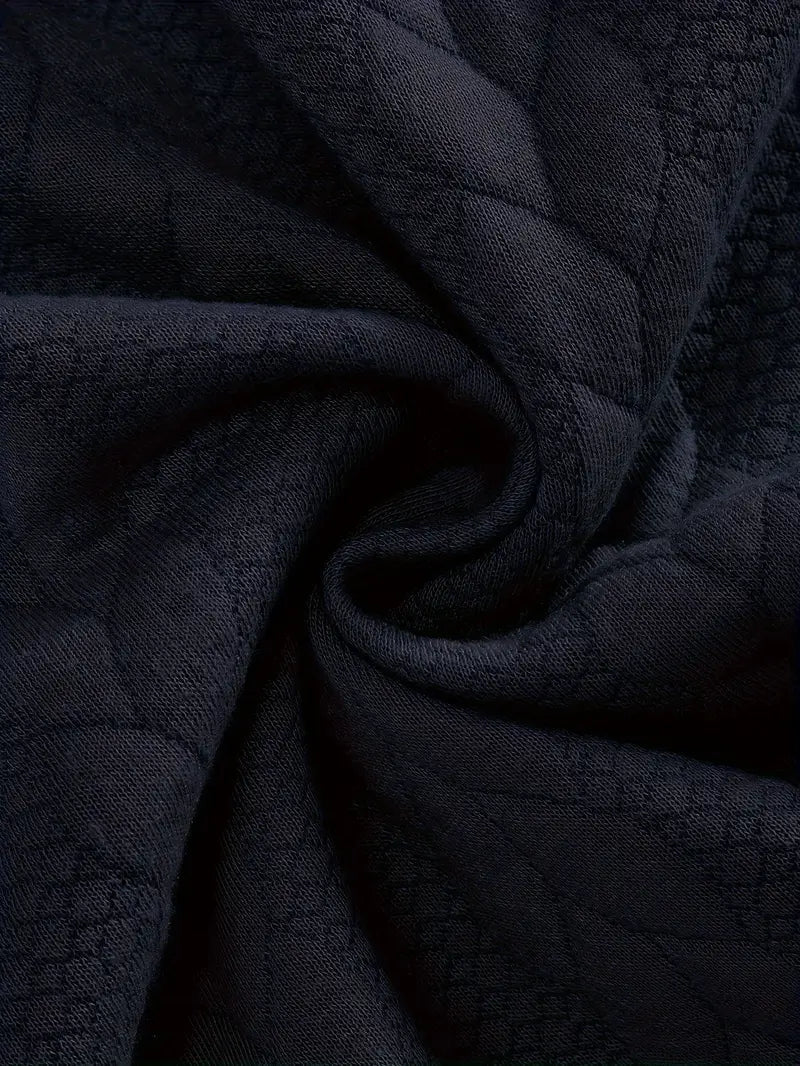 Brit & Boho™️ | Casual Jacquard Quarter-Zip Sweater