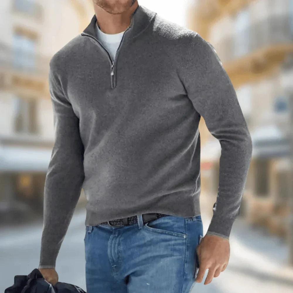 Brit & Boho™️ | Hudson - Men's Quarter-Zip Sweater