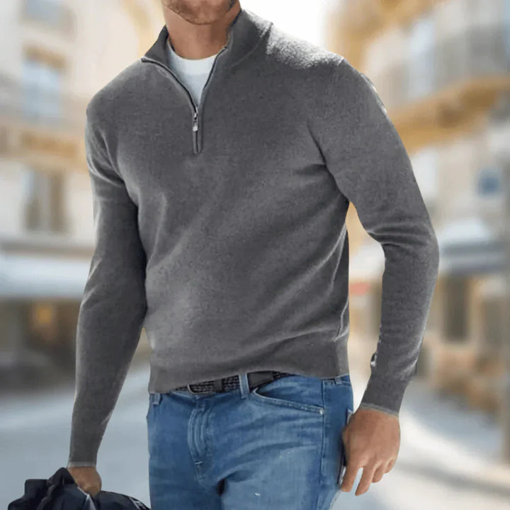 Brit & Boho™️ | Hudson - Men's Quarter-Zip Sweater