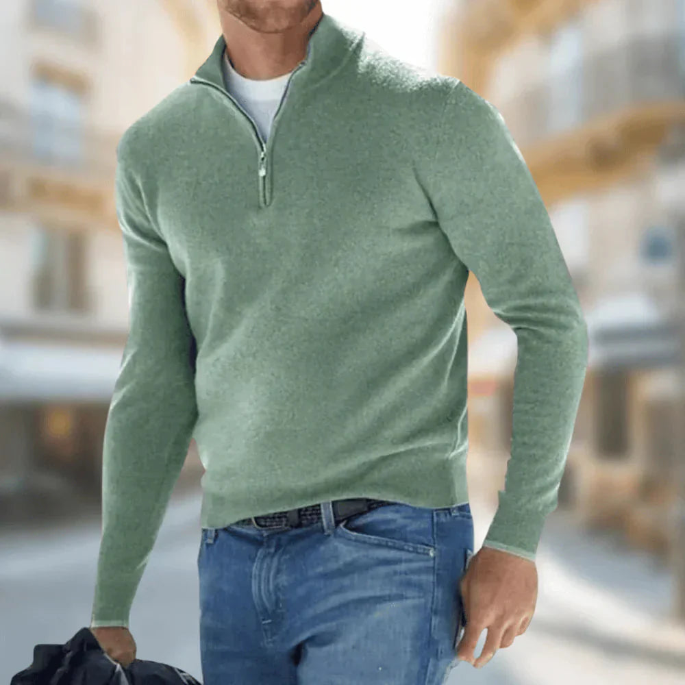 Brit & Boho™️ | Hudson - Men's Quarter-Zip Sweater