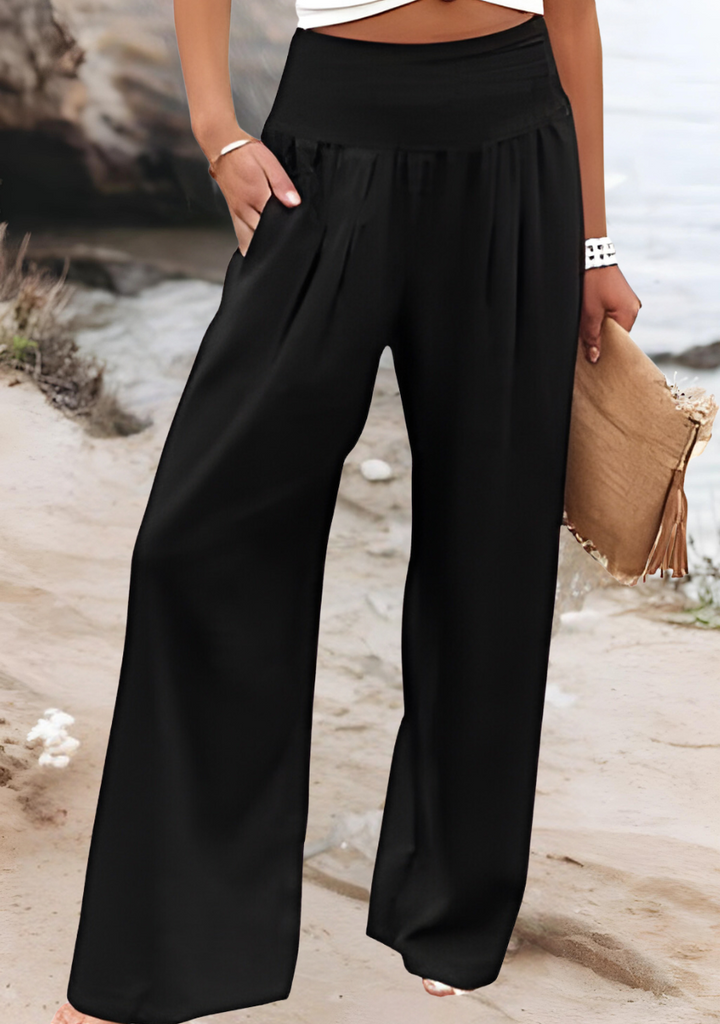 Lily Flowing Beach Pants with Wide Legs