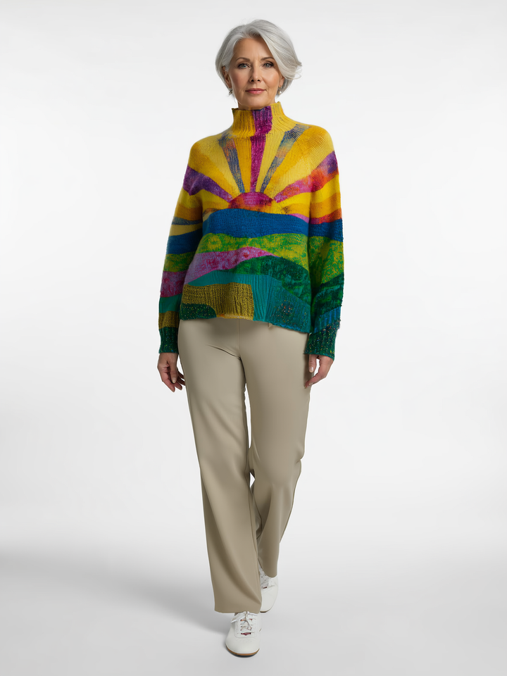 Zella - Cheerful Colorful Turtleneck Sweater