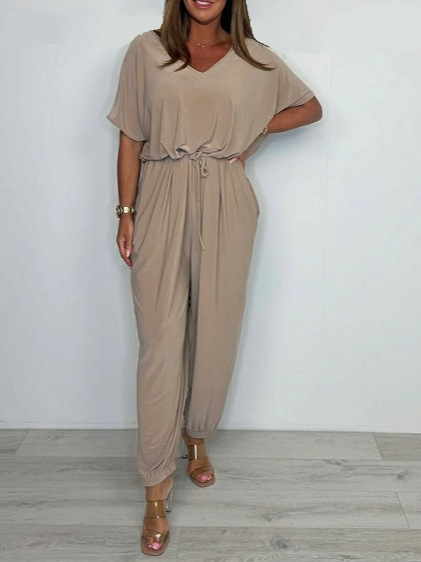 Cora™ - V-Neck Tie Jumpsuit