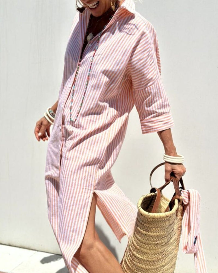 OLEN - CLASSIC STRIPED SHIRT DRESS