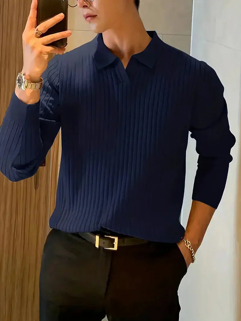 Brit & Boho™️ | Ribbed Knit Pullover Shirt