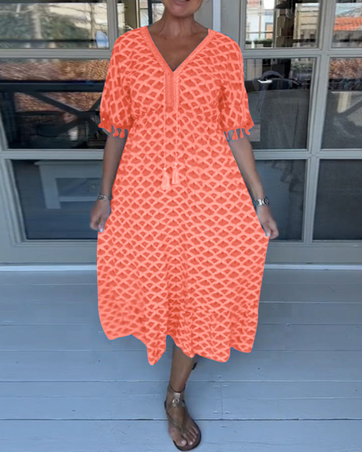 Winona - Summer V-Neck Tassel Dress