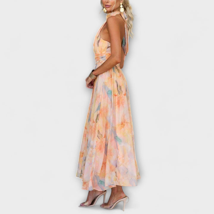 Dana™ – Watercolor Halter Maxi Dress