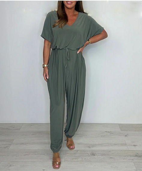Cora™ - V-Neck Tie Jumpsuit