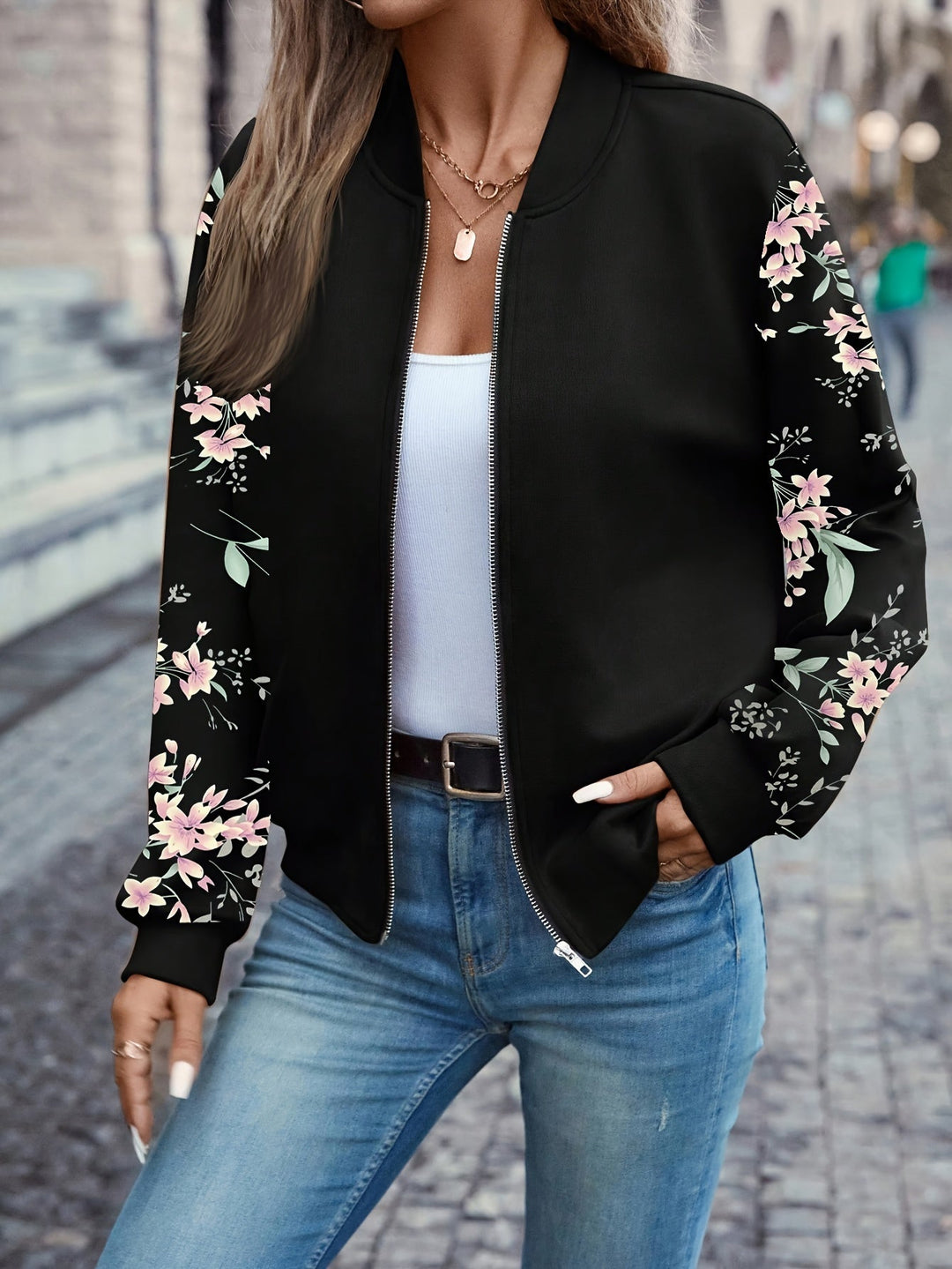 Thea™ - Trendy Floral Print Jacket