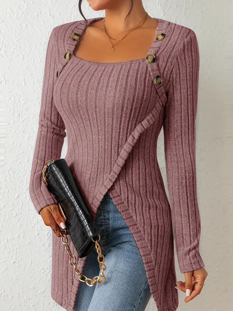 Julia™ - Trendy Ribbed Asymmetrical Top