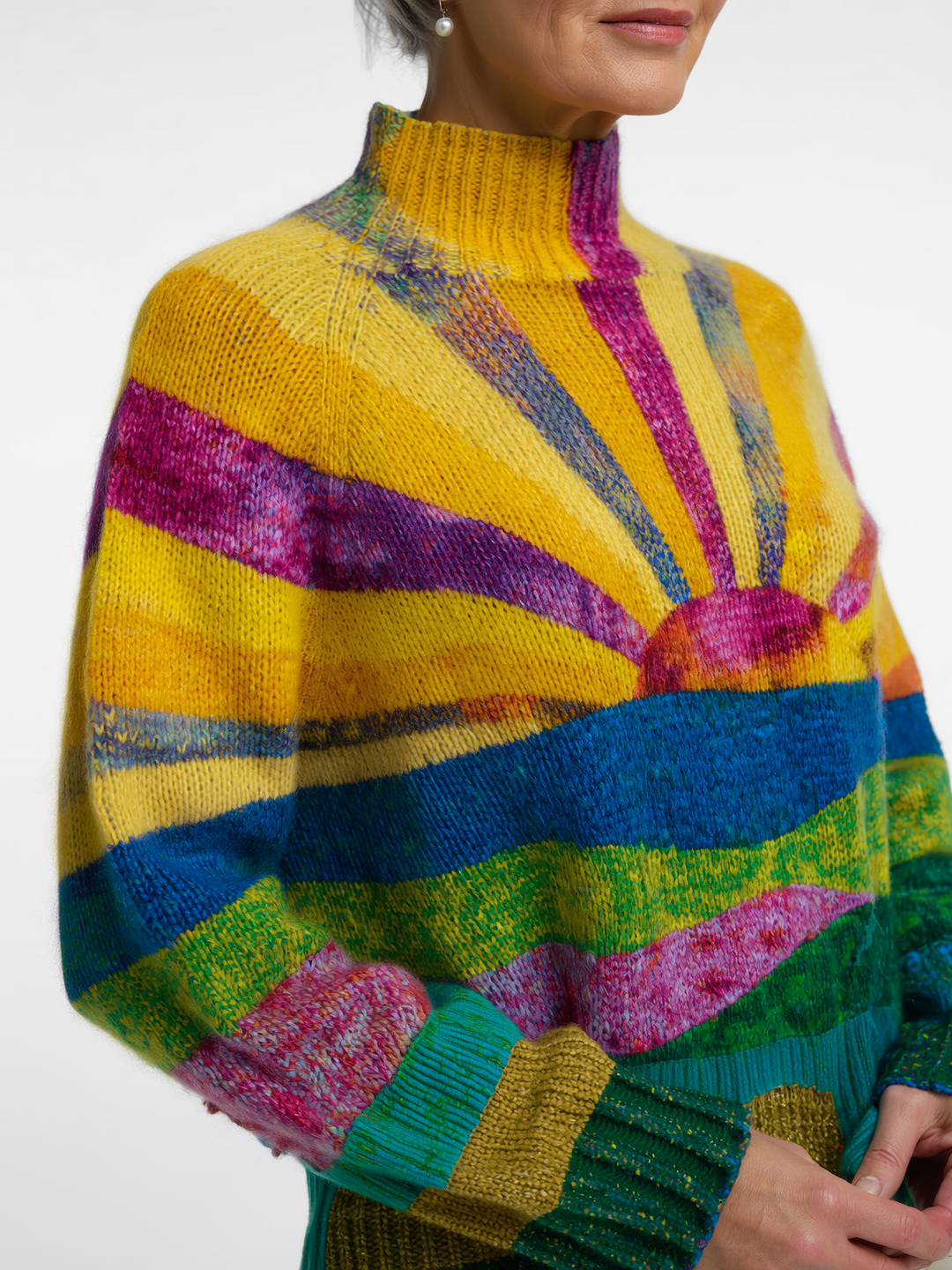 Zella - Cheerful Colorful Turtleneck Sweater