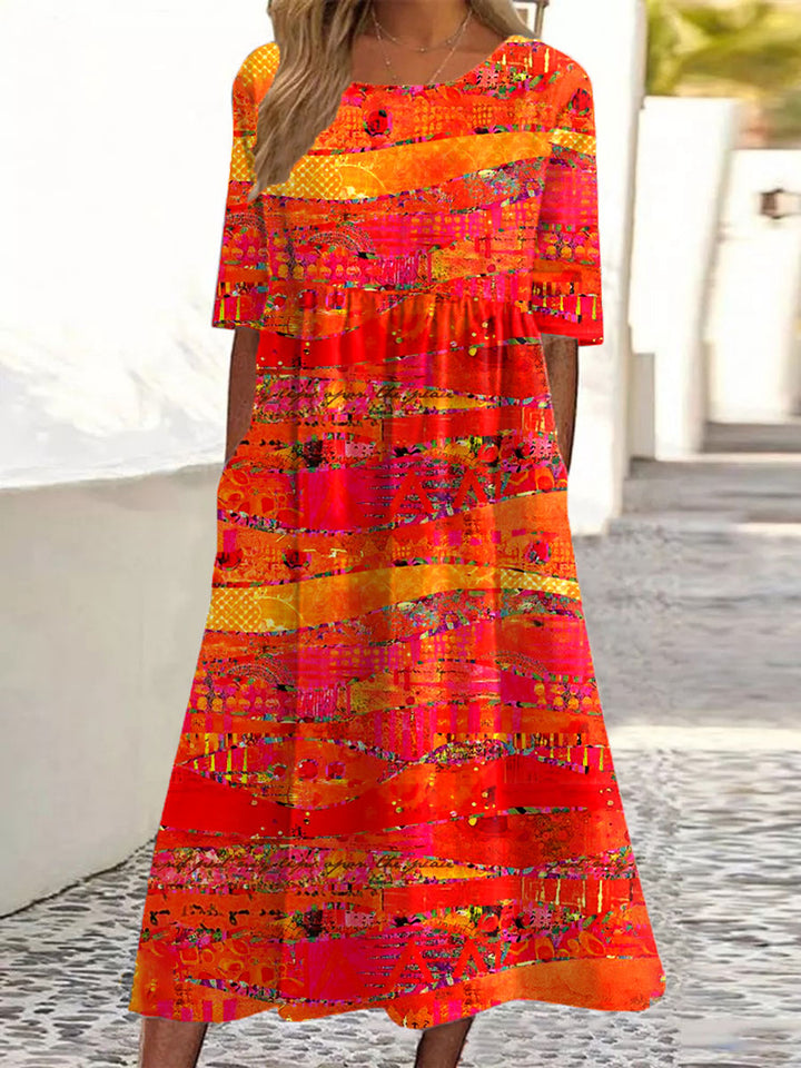 Heidi™ – Vintage Art Print Casual Cotton And Linen