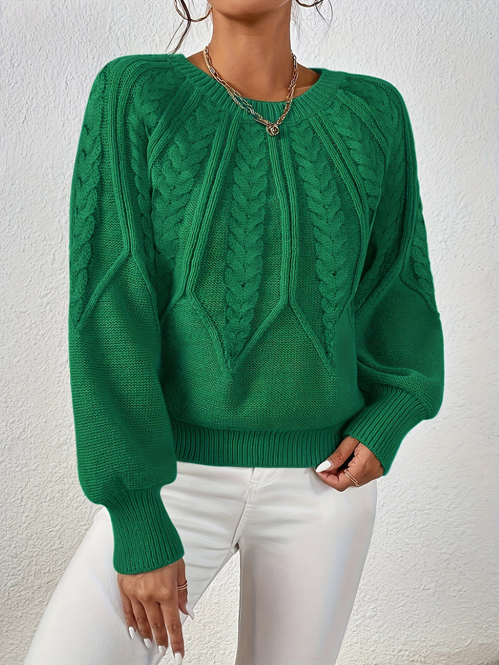 Jane™ - Elegant Long Sleeved Knit Pullover Sweater
