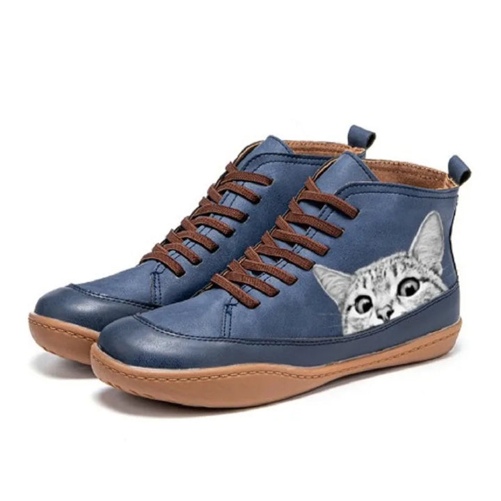 Monika™ - Cat Leather Ankle Boots