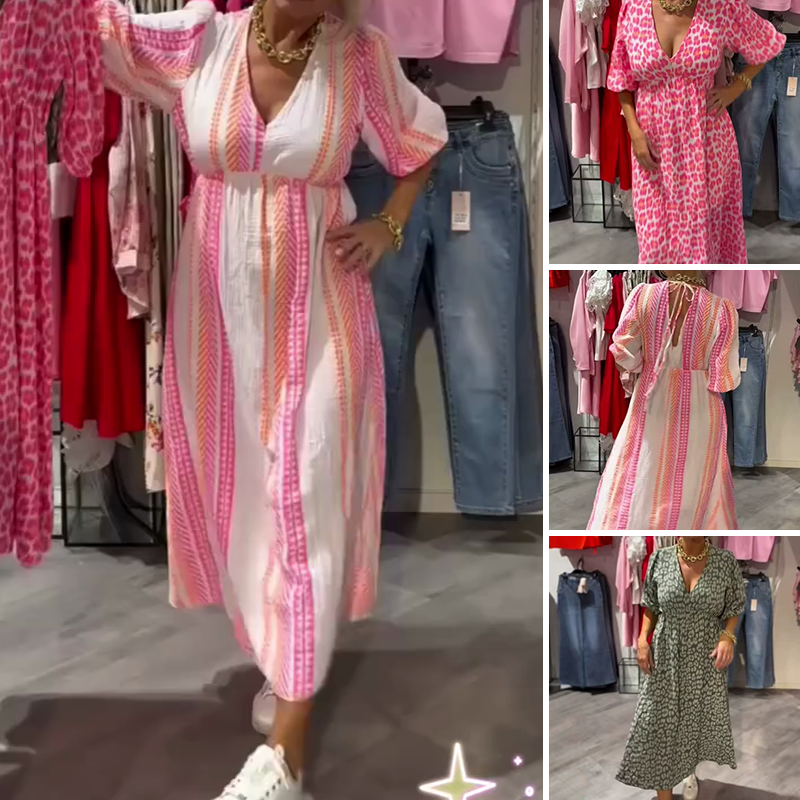 Avenia™ - Printed V-Neck Dress