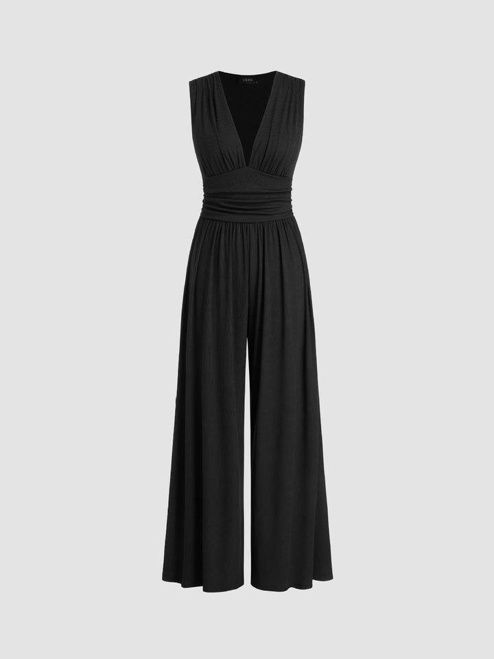 Charity™ - Chic Sleeveless Wide-Leg Jumpsuit