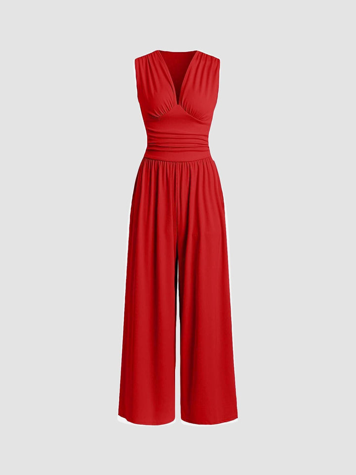 Charity™ - Chic Sleeveless Wide-Leg Jumpsuit