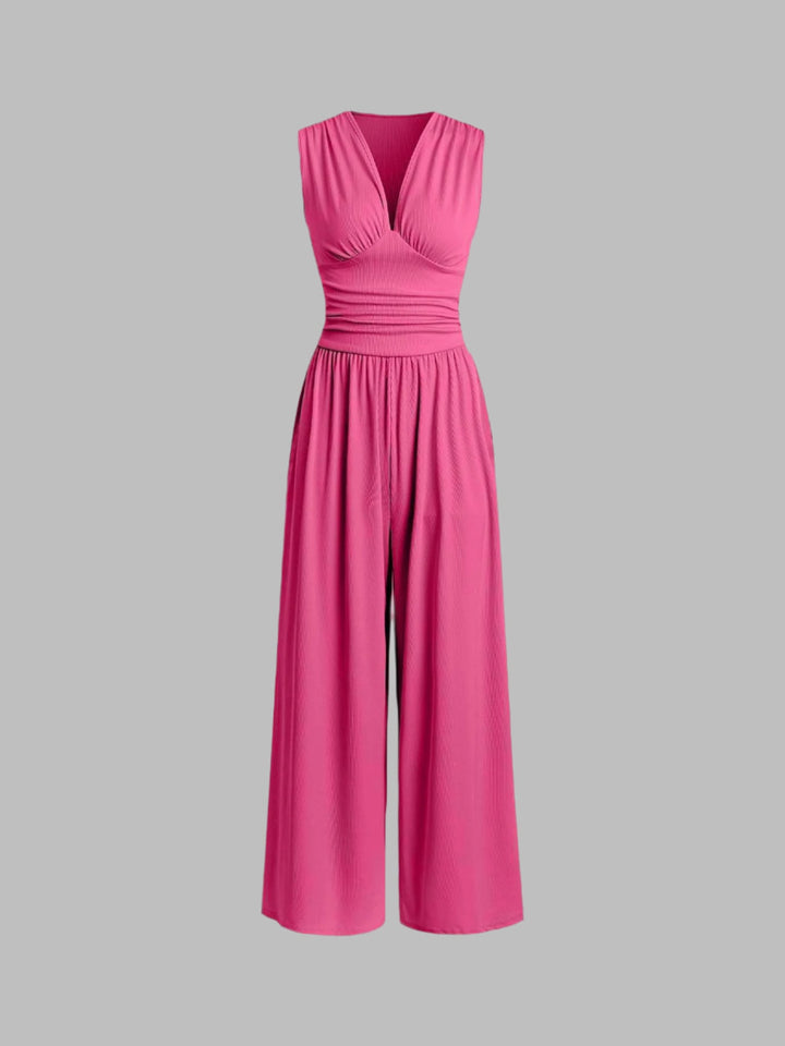 Charity™ - Chic Sleeveless Wide-Leg Jumpsuit