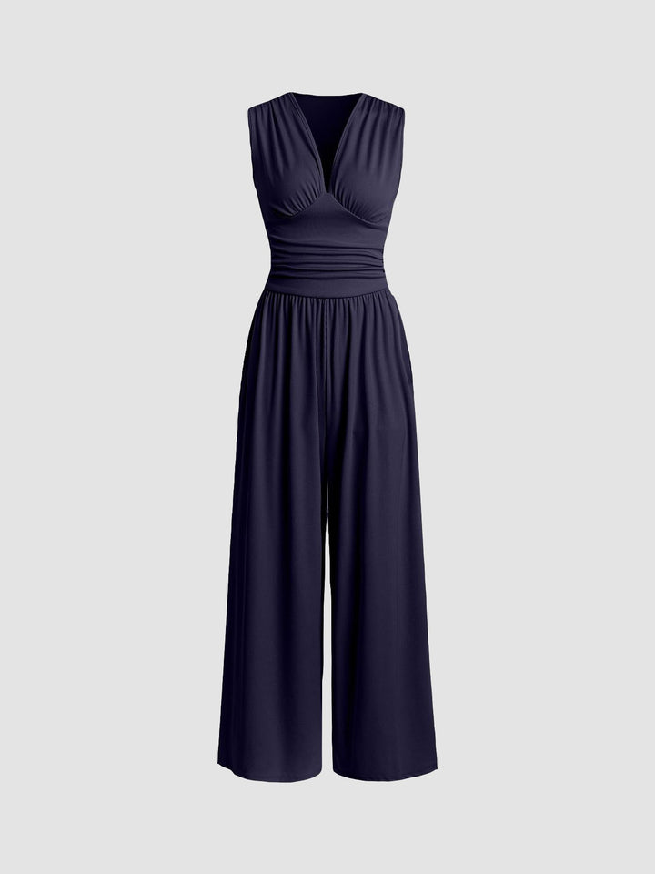 Charity™ - Chic Sleeveless Wide-Leg Jumpsuit