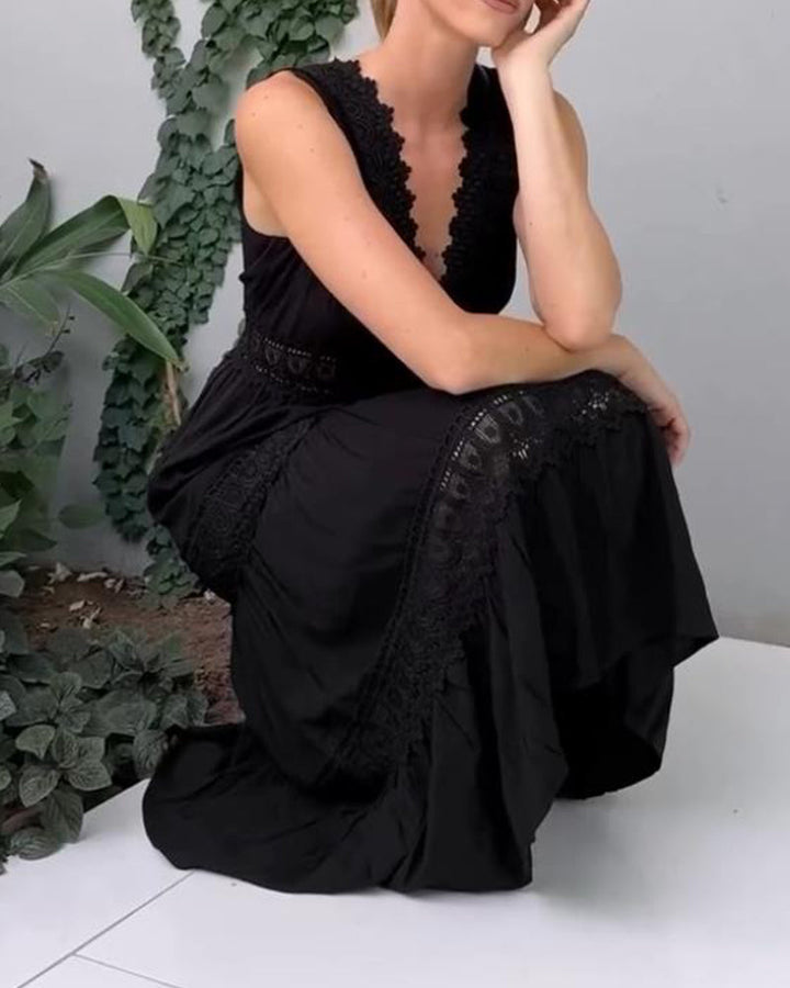 Stella™ - Comfy V-Neck Lace Tank Dress