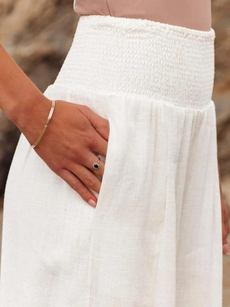 Lily Flowing Beach Pants with Wide Legs