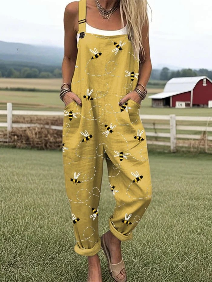 Carole™ - Women's Summer Playful Printed Dungarees