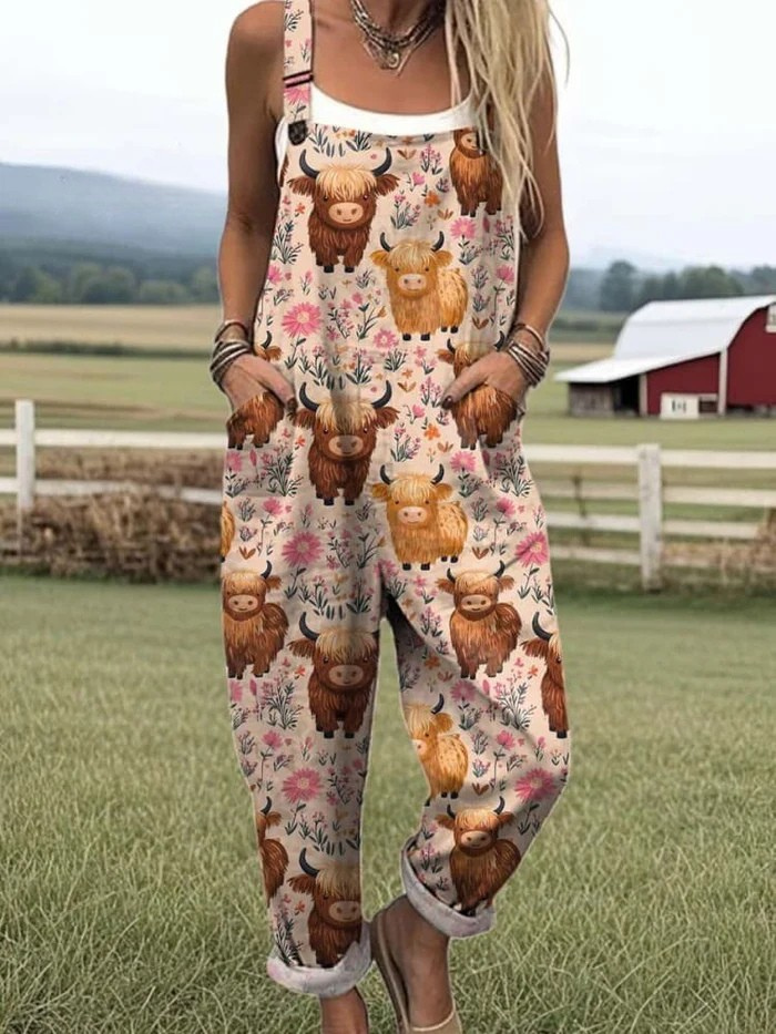 Carole™ - Women's Summer Playful Printed Dungarees