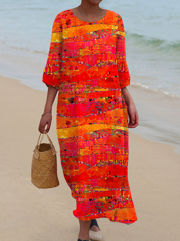 Heidi™ – Vintage Art Print Casual Cotton And Linen