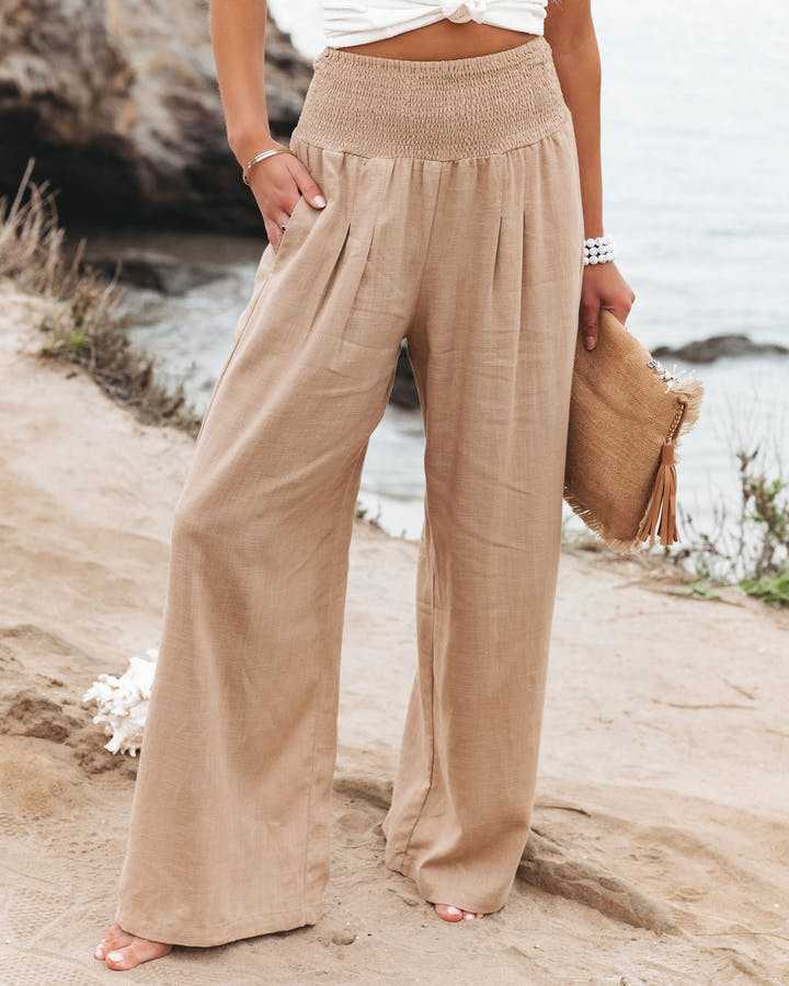 Lily Flowing Beach Pants with Wide Legs