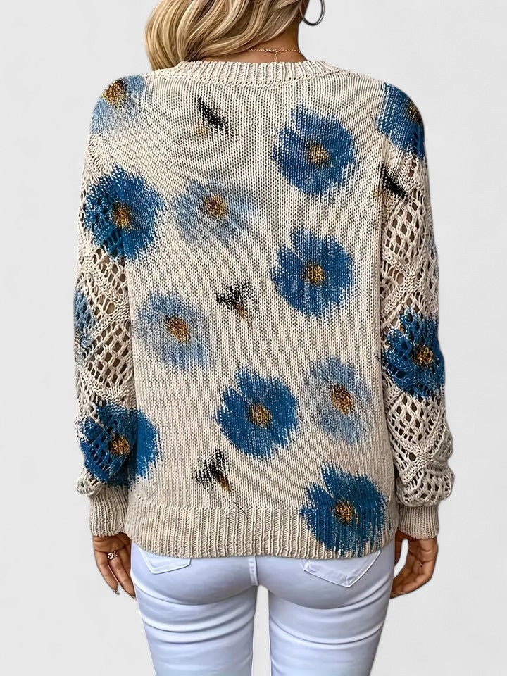 Noelle – Floral Knit Sweater