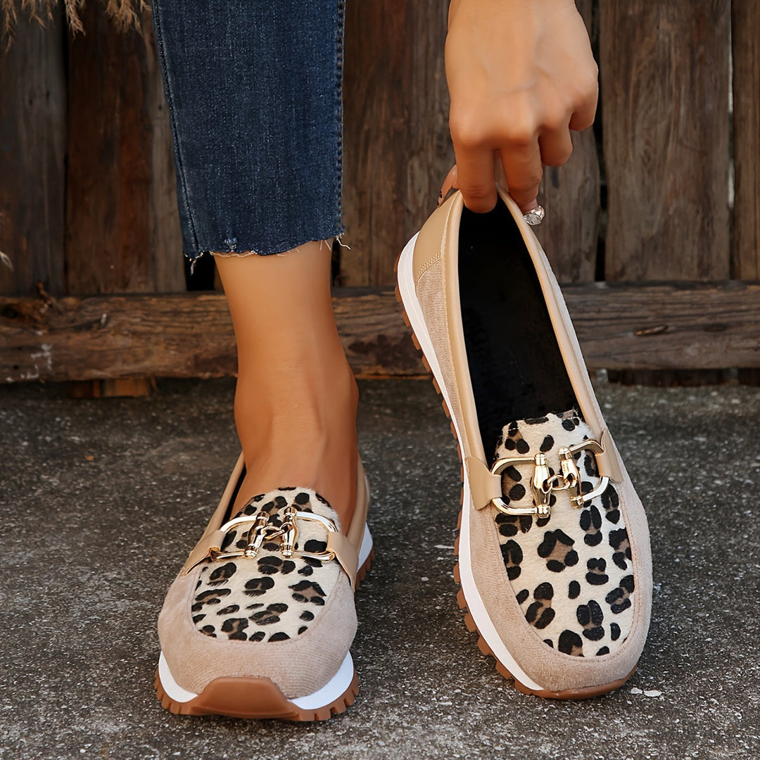 Mindy | Animal Print Cushioned Loafers