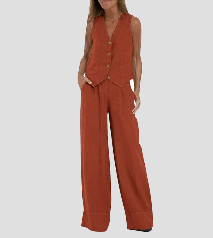 Ella | Vest Wide Pants Set (Almost Sold Out)