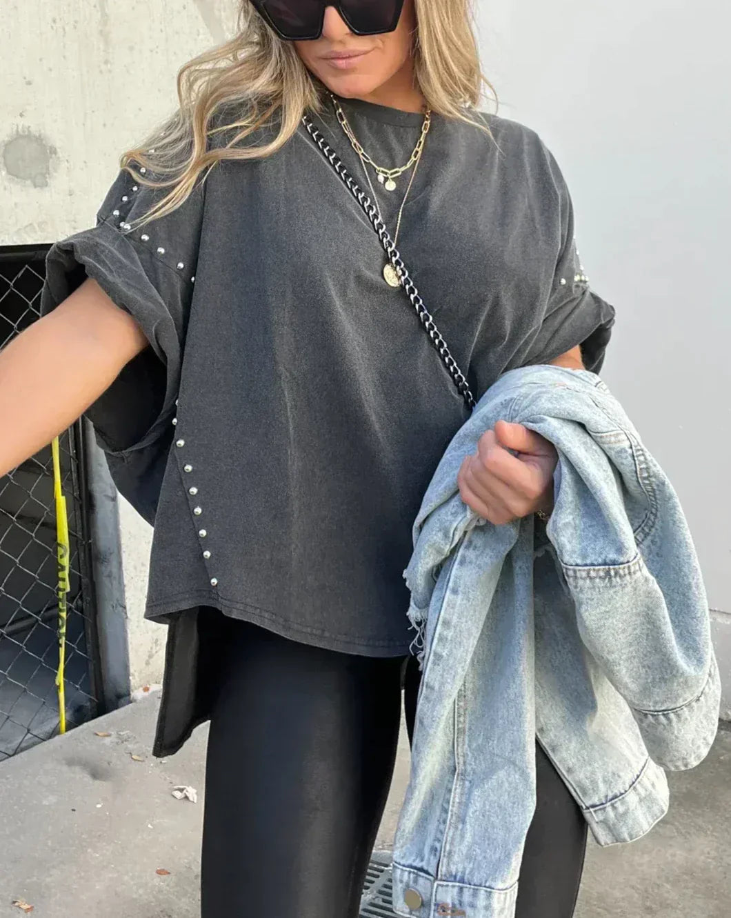 Isabelle™ - Oversized T-shirt with Studs