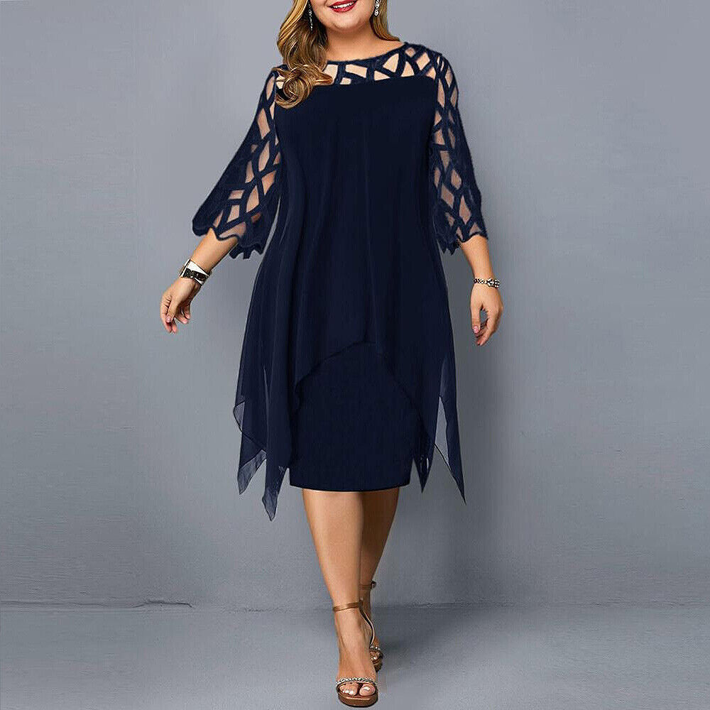 Kirsty™ - Chic Plus Size Midi Dress for Modern Women