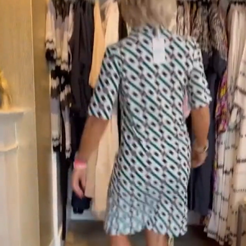 Pamela™ - Geometric Patterned Shirt Dress